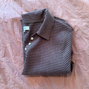 Madewell Crinkle Polo Short Sleeve Top